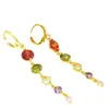 Dangle Earrings Colorful Women Accessories Yellow Gold Filled Classic Fashion Jewelry Gift