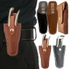 Black/Brown Fold Knife Flashlight Belt Loop Case Holder Leather Sheath Pocket Hunt Camp Carry Tool Bag Outdoor Fold Knife Tool