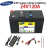 Batterie 24V 120AH 18650 Batterie au lithium Batterie rechargeable pour l'énergie solaire Batterie de véhicule électrique + 25,2v2a Chargeur