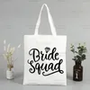 Sacchetti della spesa team bride borse da donna tela tela ad altezza della festa eco shopper spalla da sposa con la damigella d'onore