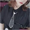 Chains Shiny Rhinestones Long Necktie Necklace With Adjustable Extended Chain For Women S Party Drop Delivery Jewelry Necklaces Pendan Ot2Gv