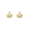 Boucles d'oreilles étalon 1 paires de boucles d'oreille en cuivre en cuivre mode cube zircon libra couronne fatima yeux de cartilage vis pour femmes fille