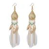 Fashion Earrings Water Drop Line Feather Earrings Jewelry National Style Creative Personality Bx9t