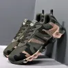 Boots 2022 Summer New Shoes for Men Knitting Camouflage Sneakers Breathable Mesh Comfortable Lace Up Athletic Trainers Plus Size 45