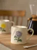 Tasses Hortensia en céramique tasse petit déjeuner au lait de lait de lait d'eau