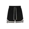 Heren shorts shorts dames zomer solide elastische high taille zakken trekstring bandage streep sport sporten casual broek preppy stijl elegant