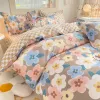 Modern sängkläder set kawaii för pojkar flickor en enda dubbel storlek platta duvet omslagskuddar ingen fyllning hemtextil