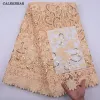 Reine weiße französische Pailletten Tulle Lace Stoff Stickerei Nigerian Mesh Spitzenstoffe 5 Yards Afrikanische Spitze Stoff für Hochzeit S2169