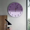 Horloges murales Corloge de dégradient violet moderne Design Farmhouse décor cuisine vintage pvc rond de salon décoration