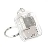 Figurines décoratines Small Music Box Movement Chain Chain Square Keychain Keychain Pladed Pendant Bijoux portable