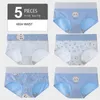 Calcinha feminina cintura alta 5pcs algodão mulheres emagrecem roupas íntimas sem costura calça lindas lindas de impressão lindas lingerie feminina