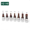 1pc HEX BIT SOCKET 1/4 "Drive S2 liga de liga hexidéola Bits de chave de fenda H2 H2.5 H3 H4 H5 H6 H7 H8