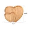 Decorative Figurines Heart Serving Tray Storage Shaped Desserts Plate Rustic Sushi Food Display Dining Table For Valentines Day Parties