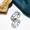 Anelli a cluster S925 Silver Simple Wrapping Ring Insty Style Small Men's Face Fashion Couple Vintage