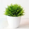 Fleurs décoratives plante artificielle bonsaï petit bambou feuille d'herbe en plastique en plastique vert vert ornements pour décoration de maison de la maison