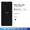 Voor AMOLED voor Samsung M52 5G -scherm met frame, LCD -display voor Samsung M526 M526B Touchscreen Digitale assemblagevervanging