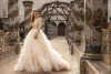 2024 Elegant Wedding Dresses Jewel Long Sleeves Lace Appliques Bridal Gowns Custom Made Button Back Sweep Train A Line Dress