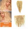 Dilys Hair Blonde Deep Wave 4x4 Zamknięcie włosów 13x4 Ucha do ucha koronkowe przednie brazylijskie peruwiańskie ludzkie Remy Kolor włosów 613 1020 cale 4018310