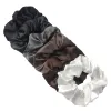 6pcs/lot scrunchies Bands Bandas Scruncy lapes Ropes Ponytailt para mulheres ou meninas acessórios Cetin Headwear Solid Color Conjunto