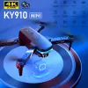 Drony 2022 NOWOŚĆ KY910 Mini Drone 4K Dual Camera Control Control Control Sensor WiFi FPV Professional Folbeble RC Helikopter