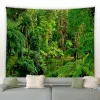 Foglie verdi della giungla tropicali paesaggio cespuglio di cespugli di felci muro appeso per picnic tappetino da yoga soggiorno arredamento camera da letto coperta
