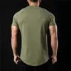 Mäns casual skjortor vanlig t shirt män nya mode tee skjortor sommar bomull kort ärm t -shirt fitness herrar gym kläder casual sport t skjortor 2449