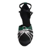 Dance Shoes Customized Heel Women's Closed Toe Ballroom Party Modern Latin Salsa Ankle Strap Green Shoe