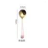 Spoons Net Red Round Head Scoop 304 Spoon en acier inoxydable Japonais et coréen Maison de dessert de café