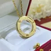 2024Love Schraube Anhänger Halsketten Titanstahl Designer Buchstabe C mit Diamant Luxus Jewlery Geschenke Mädchen Gold Silber Rose Großhandel nicht Fade Jewelry Q6