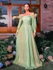 Casual Dresses Yesexy 2024 Floral Green Off Shoulder A-line Wedding Bridal Dress Cocktail Evening Birthday Prom Party Formal Occasion