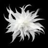 Vintage Feather Bouquet Brooch Handmade Feather Scarf Clip Pin Goose-Feather Flower Brooch Pin Scarf Buckle for Women Corsage