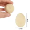 5pcs Wooden Eggs Happy Easter DIY Craft Artificial Chicken Hen Egg Ornament Kids Handmade Accessories 2023 Easter Party Supplies