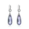 Dangle Earrings GEM'S BALLET 925 Sterling Silver Fine Jewelry For Women Classic Natural Iolite Blue Mystic Quartz Gemstone Water Drop