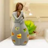 Standing Mother Hugging Daughter Statue Resin Figurines Candlestick Holder With Flickering LED Candle Memorial Gifts