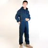 Unisex overaller denim förtjockar jeans jumpsuit huva dammsäker anti-fouling övergripande arbetsliten lastbyxor s-4xl 240409