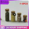 1 ~ 5pcs 2,5 ml a 60 ml Tubo de teste de vidro de laboratório de fundo plano com rolhas de cortiça Selado de cortiça Can Can Tank Tank