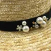 Wide Brim Hats Bucket Hats 2019 simple summer girls Flat sun hats for women chapeau feminino straw hat panama style pearl Beach bucket cap Y240409