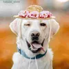 Dog Apparel Dog Apparel Pet Flower Straw Hat Spring Summer Sunhat Cute Woven Come Accessory L46