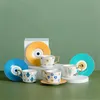 Blue Eye Ceramic Coffee Cup European Fashion Dish Set Home Afternoon Te Cup Te Cups and Saucer Set Coffee 240420