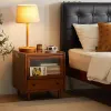 Vintage vaste houten nachtstandaard moderne minimalistische lade opbergkast slaapkamer meubels multi-layer grote capaciteit nachtstandaard