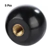 5pcs Black Round Ball Bakelite Lever Bouton M8 / M6 Machine Tool Remplacement