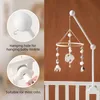 Baby Wooden Bed Bell Bracket Mobile Hanging Rattles Toy Hanger Crib Wood Cloud Shape Holder Arm 240409