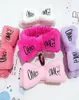 OMG Letter Coral Fleece Wash Face bow pannband för kvinnor flickor huvudband