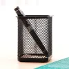 Deli Black Pen Holder Office Desk Box Metal Mesh Square Pen Pot Stationery Organizador