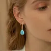 Boho Vintage Turquoise Water Drop Stud Earrings for Women Star Heart Flower Tribe Earring Statement Valentine Day Gift Jewelry