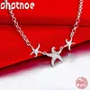 قلادة قلادة Shstone 925 Sterling Silver 18 inch Starffish Stain Necklace مناسبة للسيدات