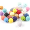 50 st ronde siliconen kinderziektes kralen 15 mm babytheether kraal voedsel siliconen ballen speelgoed voor meisjes diy tanden verpleegkundige ketting 240409