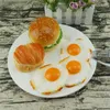 Dekorativa blommor Artificiell matsimulering Poached Egg Model Fake Omelette Room Decoration Restaurang Meny Props