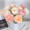 Decorative Flowers Pink Roses Wedding Bouquet Real Touch Artificial For Home Decor Flower Arrangement Valentine's Day Gift