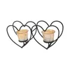 Candlers Nordic Heart Holder Iron Stick Stand Decorative for Wedding Home Party Birthday Decor